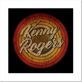 arjunthemaniac, circle retro faded Kenny Rogers Posters and Art